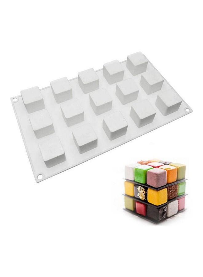 15 Grids Silicone Chocolate Baking Tray DIY Dessert Mousse Cake Making Mold white 30*30*30cm - Image 5