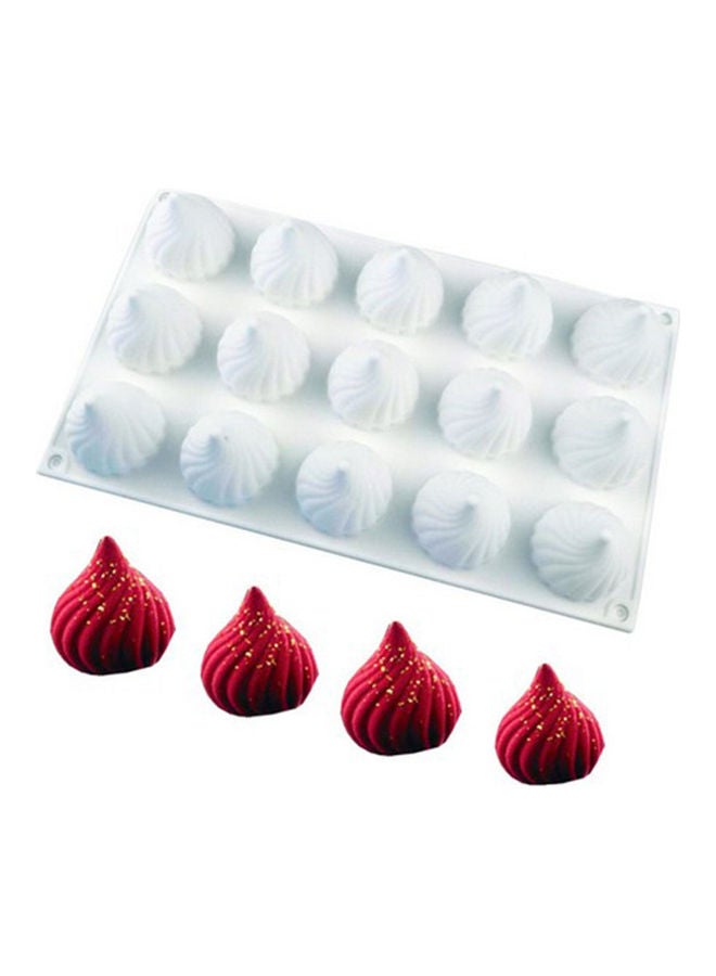 15 Cavity Silicone Molds DIY Cake Decorating Tools for Baking Ice Cream Chocolate Dessert Mousse white 20*20*20cm