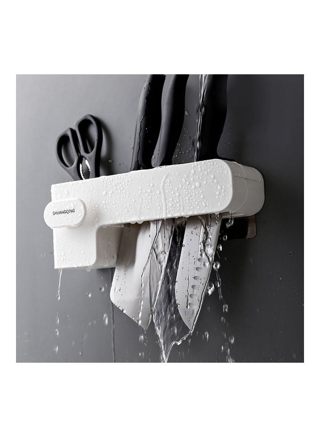 Kitchen Shelves Storage Water Draining Chopsticks Holder Cutter Rest with Suction Cup white 26*26*26cm  - Image 3