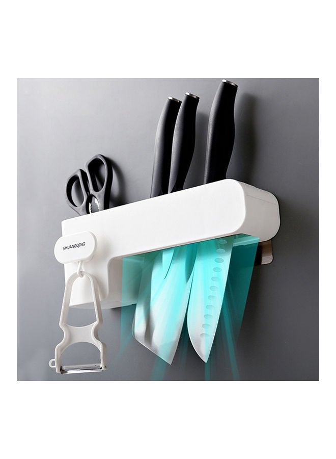 Kitchen Shelves Storage Water Draining Chopsticks Holder Cutter Rest with Suction Cup white 26*26*26cm  - Image 4
