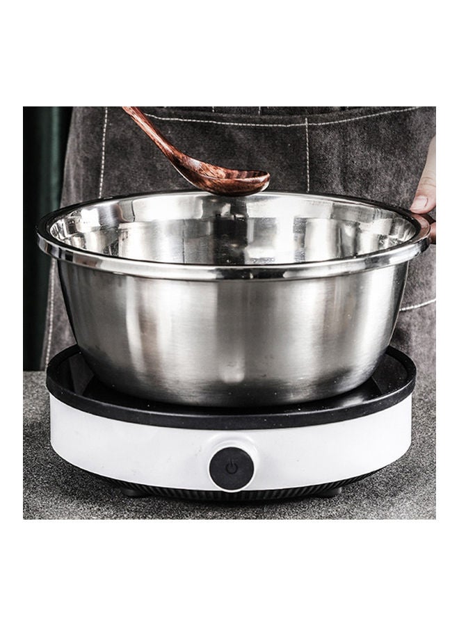 3Pcs/Set Grater Strainer Sieve Basin Washing Bowl Set Vegetable Cutter Stainless Steel Kitchen Tool for Knead Dough Salad Silver 26x26x26cm