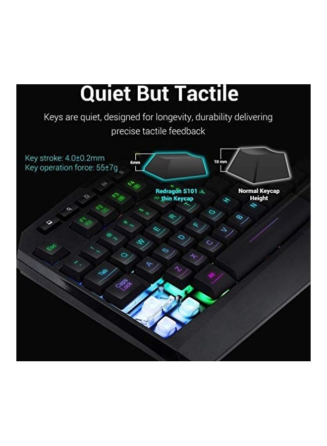 REDRAGON S101 VAJRA USB Gaming Keyboard, CENTROPHORUS USB Gaming Mouse, Keyboard Set QWERTY layout  - Image 2