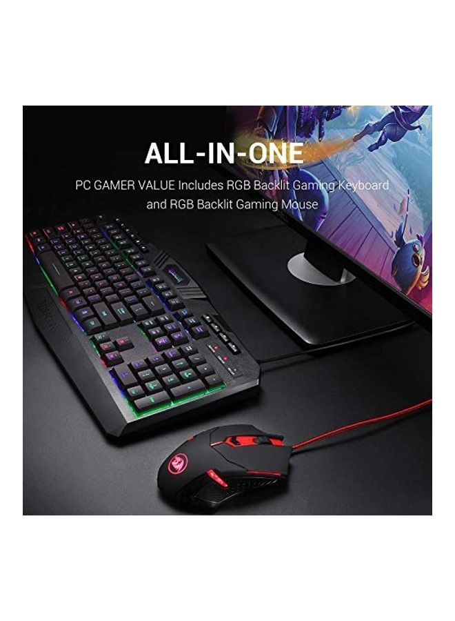 REDRAGON S101 VAJRA USB Gaming Keyboard, CENTROPHORUS USB Gaming Mouse, Keyboard Set QWERTY layout  - Image 3