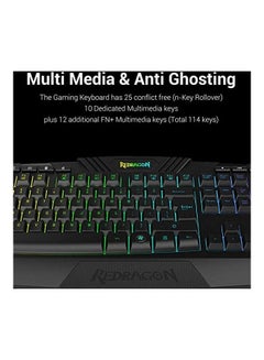 REDRAGON S101 VAJRA USB Gaming Keyboard, CENTROPHORUS USB Gaming Mouse, Keyboard Set QWERTY layout  - Image 5