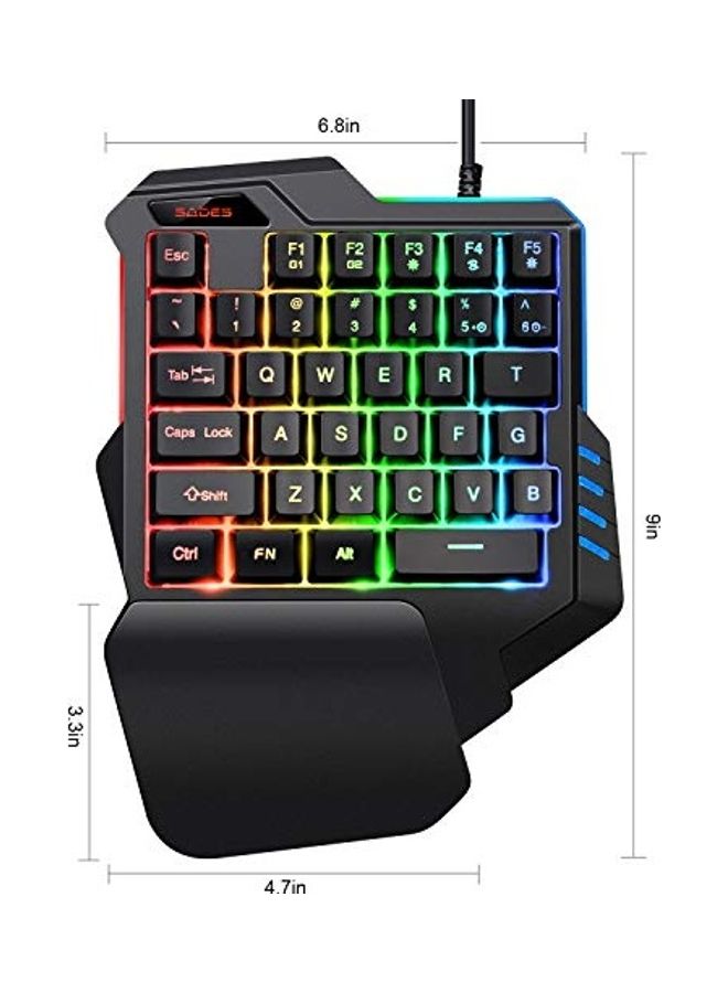 Sades One-Hand Gaming 35 Keys Keyboard - wired  - Image 2