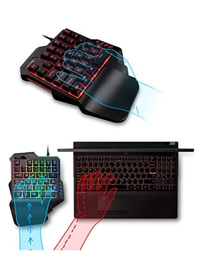 Sades One-Hand Gaming 35 Keys Keyboard - wired  - Image 3