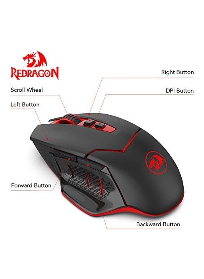 REDRAGON - Redargon M690-1 Wireless Gaming Mouse with DPI Shifting, 2 Side Buttons, 2400 DPI, Ergonomic Design, 8 Buttons-Black - Image 1