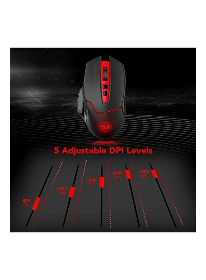 REDRAGON - Redargon M690-1 Wireless Gaming Mouse with DPI Shifting, 2 Side Buttons, 2400 DPI, Ergonomic Design, 8 Buttons-Black - Image 1