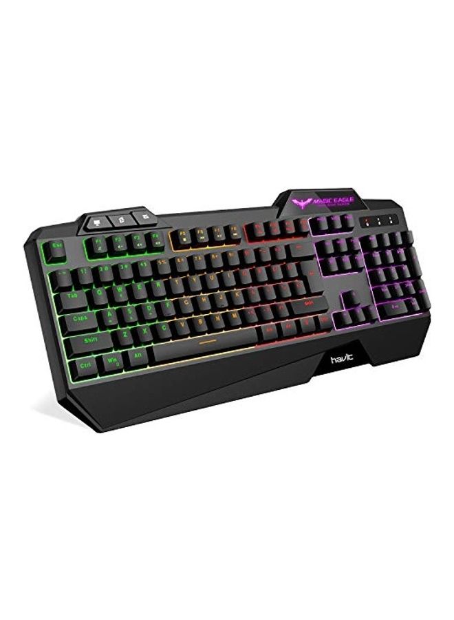 هافيت لوحة مفاتيح سلكية للألعاب مع إضاءة خلفية بألوان قوس قزح - Image 1