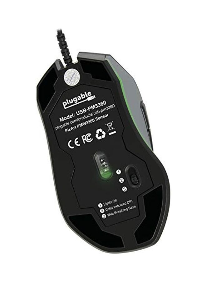 Plugable - PMW 3360 Optical Sensor Gaming Performance Mouse - wired - Image 1