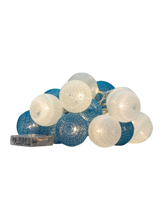 GLOW LIFE Cotton Ball LED Light Blue/White 2meter