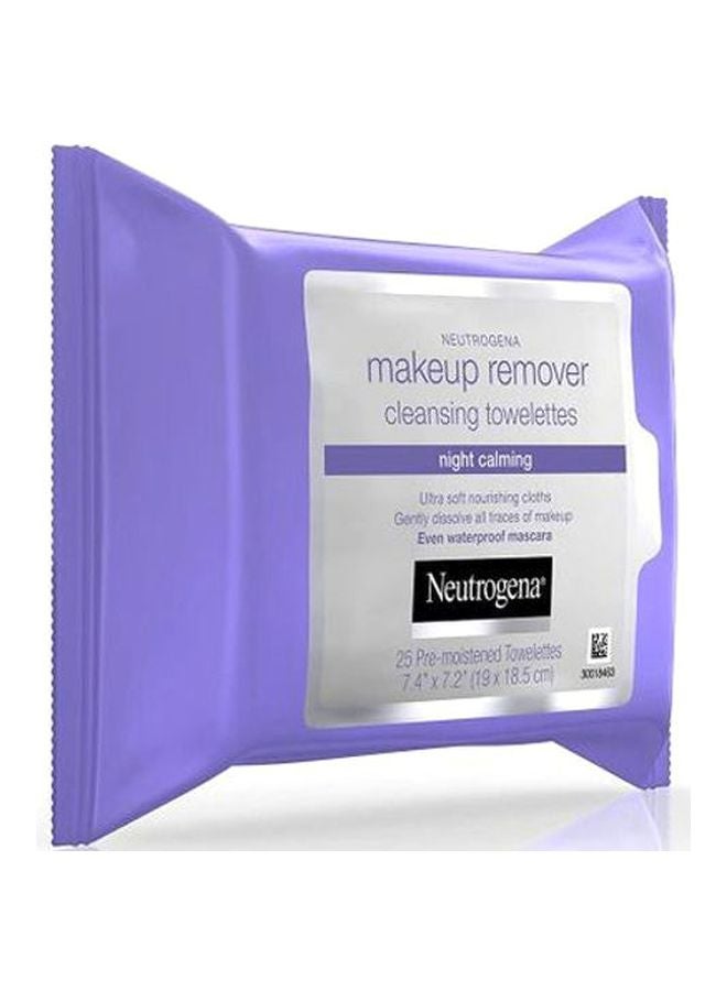 25-Piece Night Calming Makeup Remover Cleansing Towelettes 7.4 x 7.2inch - v1605179280/N23958708A_2