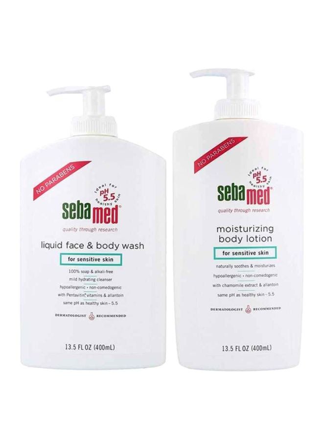 Sebamed Liquid Face And Body Wash And Moisturizing Body Lotion Set 800ml - Image 1