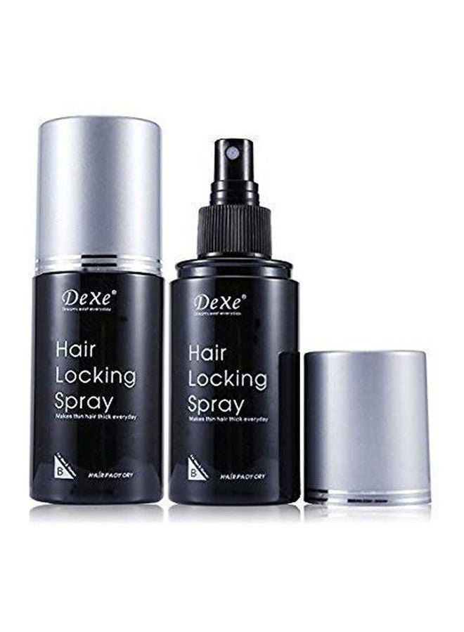 Dexe - 2-Piece Hair Building Fibers And Hair Locking Spray Set Black - Image 1