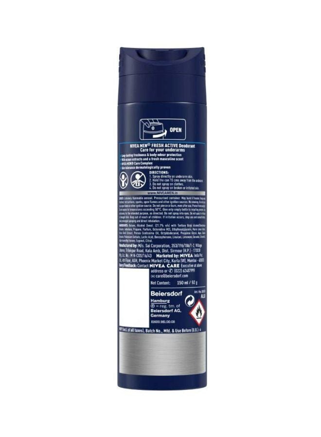 Nivea Pack Of 2 Fresh Active 48H Deodorant Spray 2x200ml - Image 2