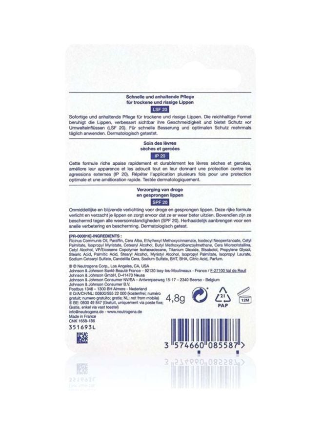 نيوتروجينا مرطب العناية بالشفاه بالتركيبة النرويجية بعامل حماية من الشمس 20 - Image 4