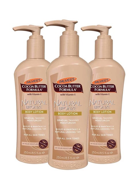 3-Piece Cocoa Butter Formula Natural Bronze Body Lotion 3x250ml