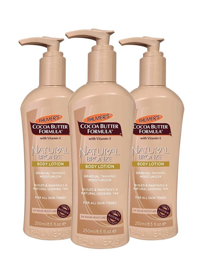 3-Piece Cocoa Butter Formula Natural Bronze Body Lotion 3x250ml