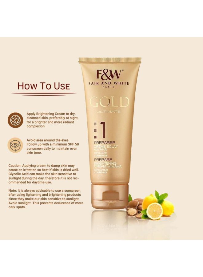 Fair and White Gold Ultimate Prepare Brightening Cream With Aha 75ml  - Image 5