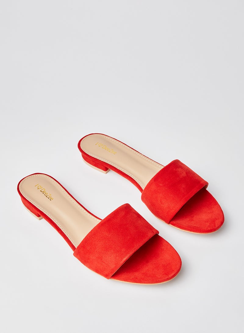 Dyed Slip On Flat Sandals Red - v1605181033/N40559884V_2