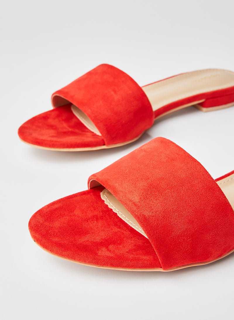 Dyed Slip On Flat Sandals Red - v1605181033/N40559884V_3