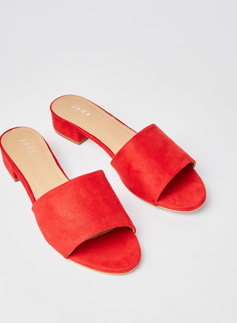 ZAHA - Dyed Slip On Sandals Red - Image 1
