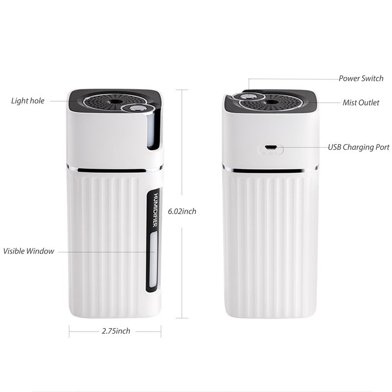 جهاز ترطيب الهواء بالرذاذ بإضاءة LED ليلية سعة 300 مل 300 مل 2 وات H34596 أبيض  - نسخة أصلية أبيض - Image 2