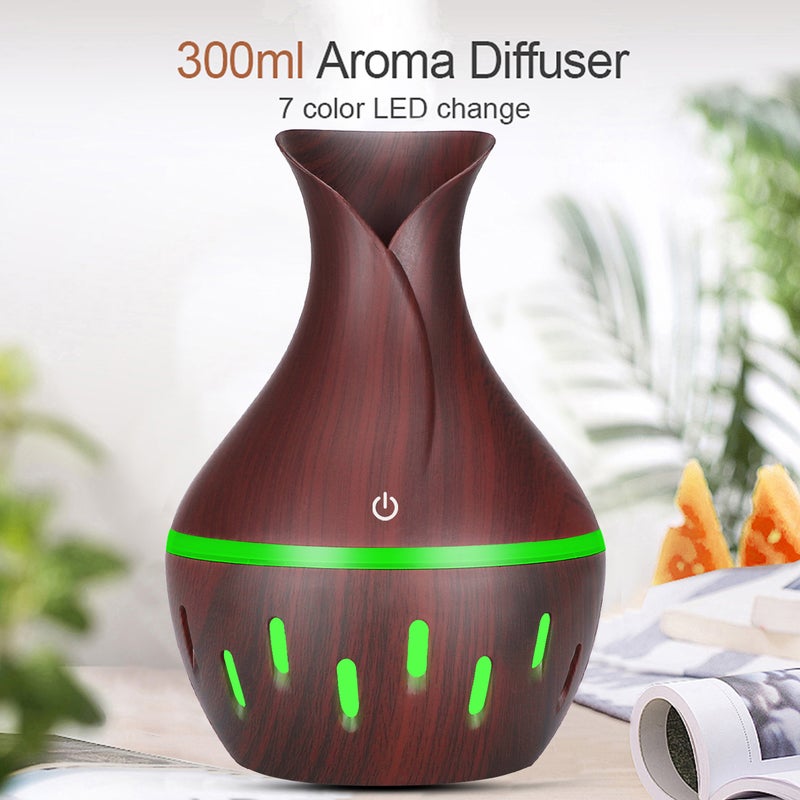 جهاز توزيع رذاذ الزيوت العطرية للعلاج العطري سعة 300 مل بني داكن - Image 5