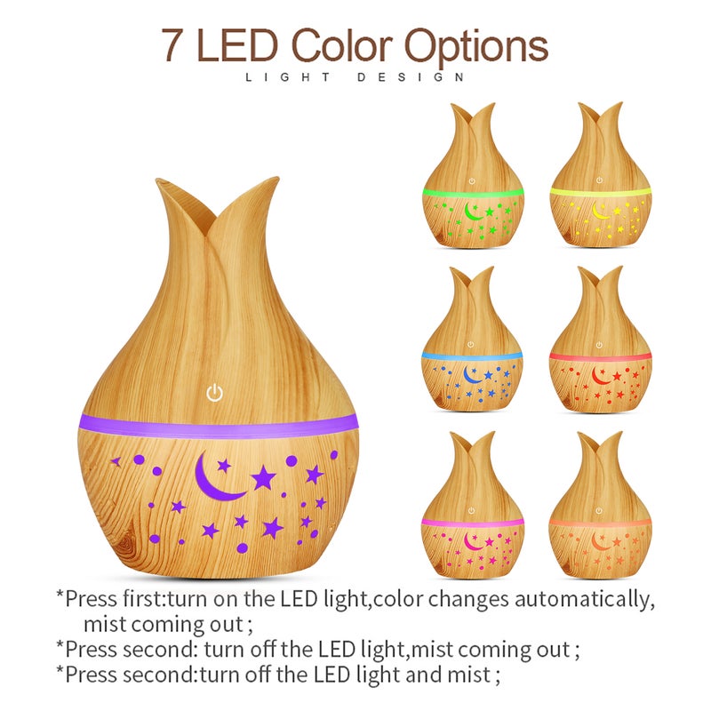 300ml LED Lamp Humidifier Dark Brown - Image 2