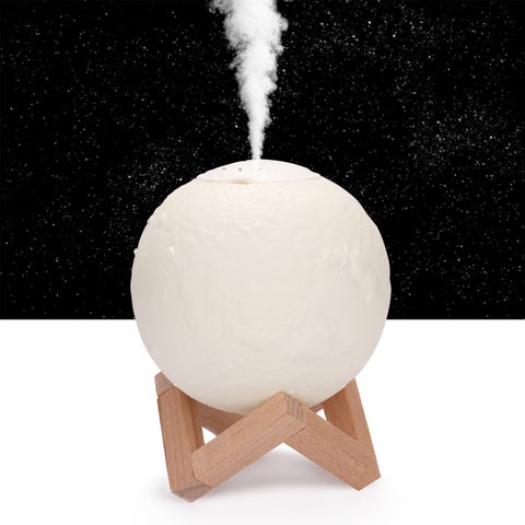 880ml 3D Moon Lamp Humidifier White/Brown