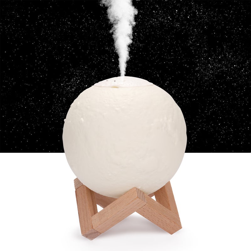 880ml 3D Moon Lamp Humidifier White/Brown