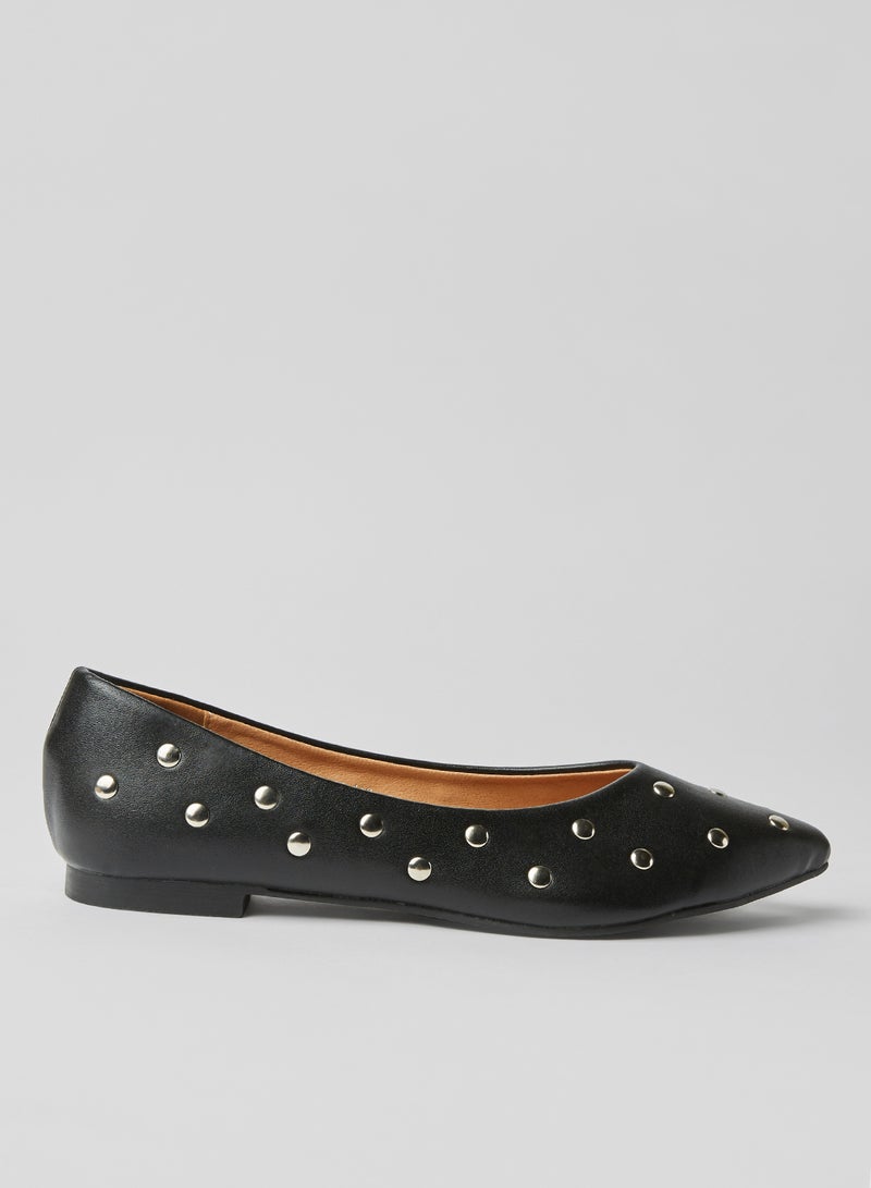 ZAHA - Trendy Synthetic Slip On Ballerinas Black - Image 1