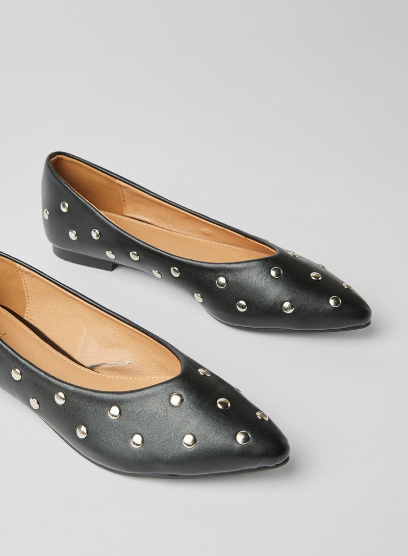 ZAHA - Trendy Synthetic Slip On Ballerinas Black - Image 1