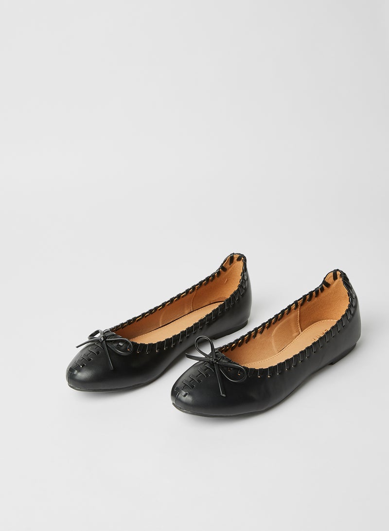 ZAHA - Dyed Slip On Ballerinas Black - Image 1