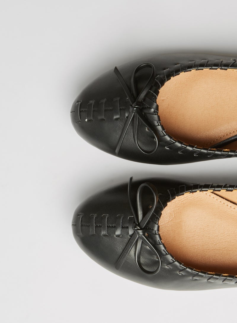 ZAHA - Dyed Slip On Ballerinas Black - Image 1