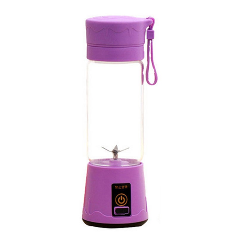 380ml Portable USB 6 Blade Juicer 0 W HL24-LU Purple - Image 1