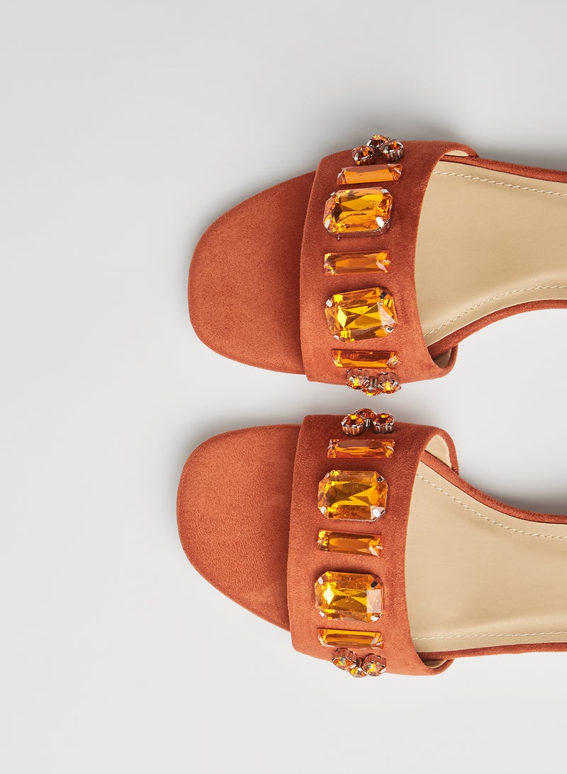 ZAHA - Dyed Slip On Dress Sandals Orange - Image 1