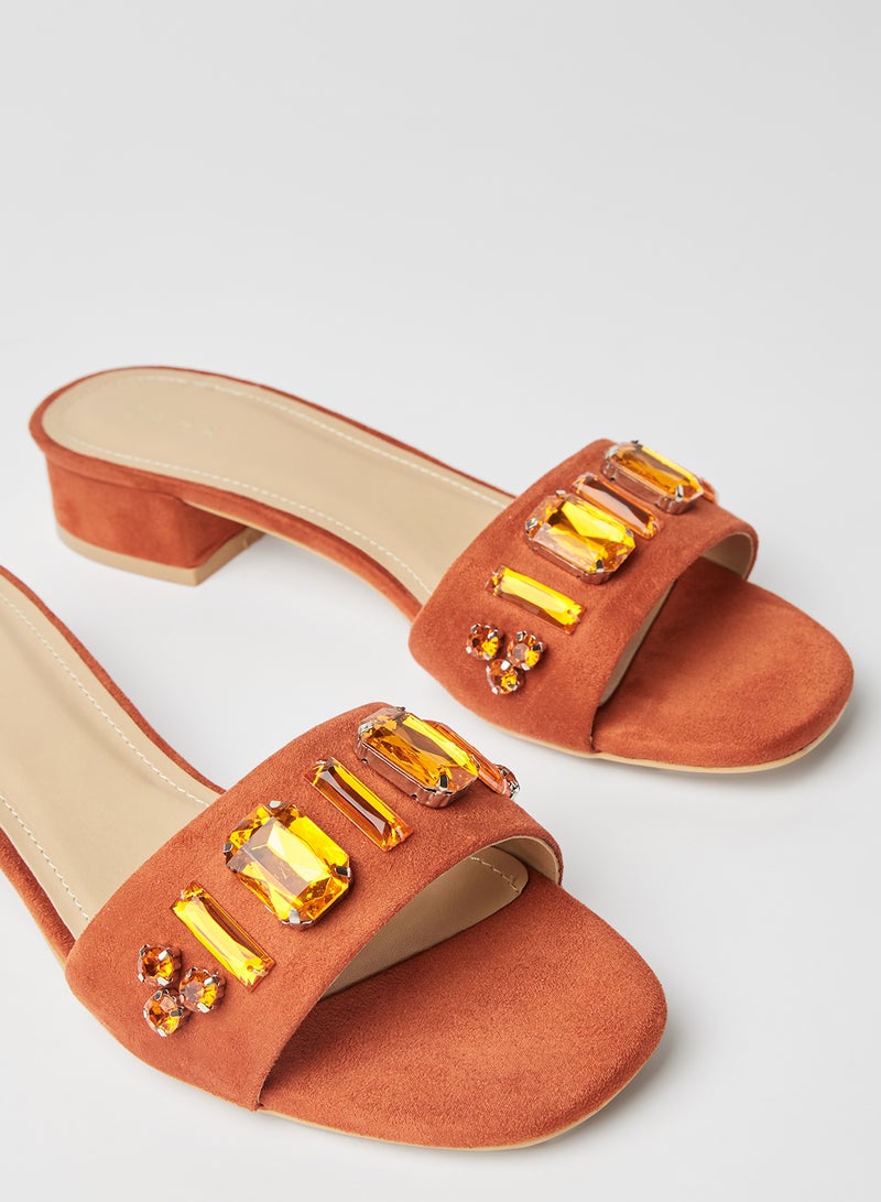 ZAHA - Dyed Slip On Dress Sandals Orange - Image 1