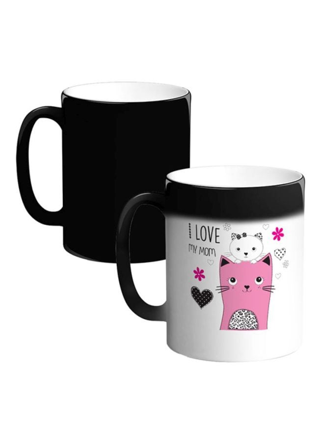Decalac I Love My Mum Printed Magic Coffee Mug White/Pink/Black