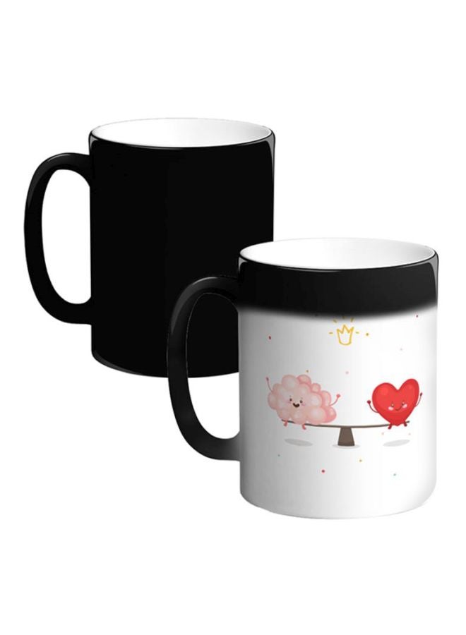 ديكالاك مج قهوة سحري من السيراميك بطبعة أبيض/أحمر/وردي