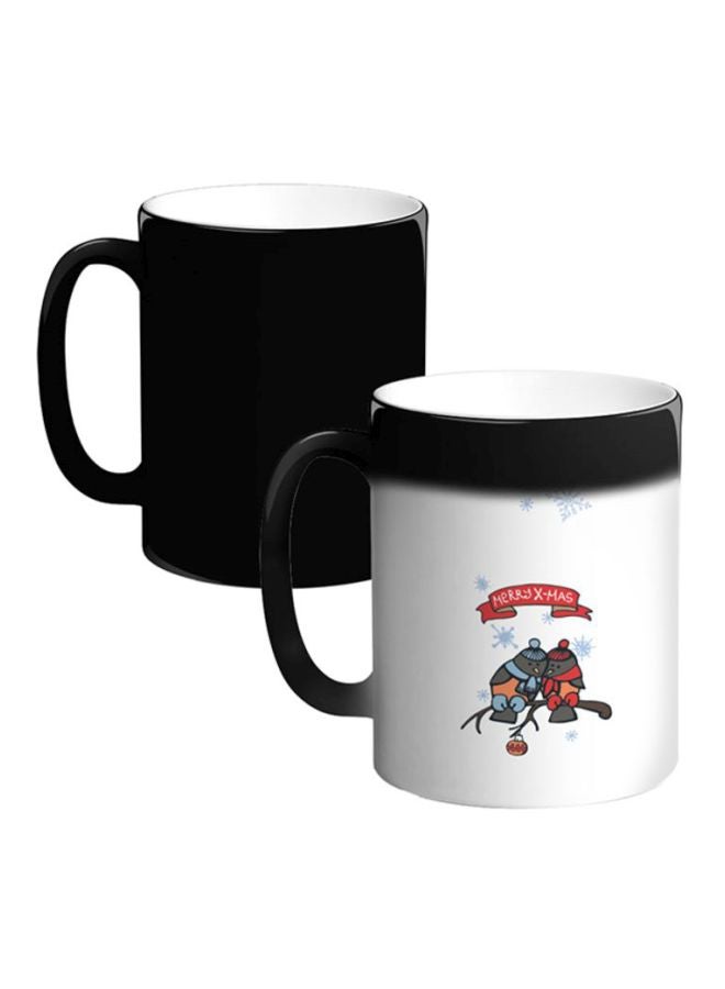Decalac Merry X-Mas Printed Magic Coffee Mug White/Red/Black