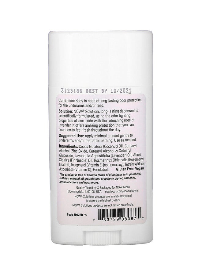 Now Foods Long Lasting Refreshing Lavender Deodorant Stick 62grams - Image 2