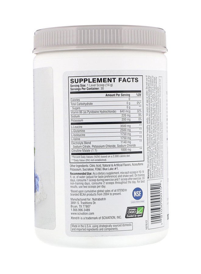 Xtend Original 7g Bcaa Muscle Recovery Electrolytes Blue Raspberry Powder 405g 30'S