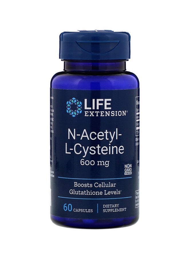 Life Extension Pack Of 4 N-Acetyl L-Cysteine 600 mg Dietary Supplement - 60 Vegetarian Capsules - Image 1