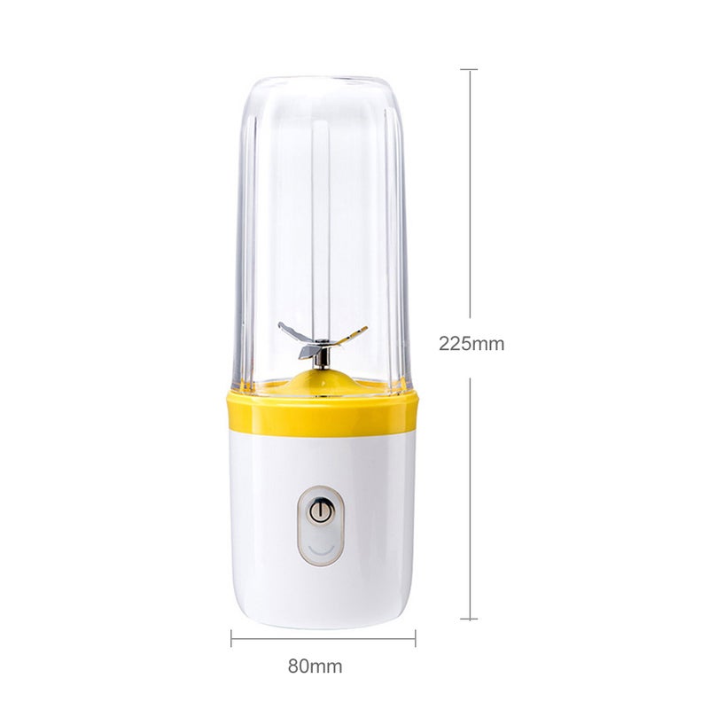 عصارة صغيرة قابلة للشحن بمنفذ USB بسعة 350 مل مع 4 شفرات HL83-LU أصفر/ابيض - Image 5