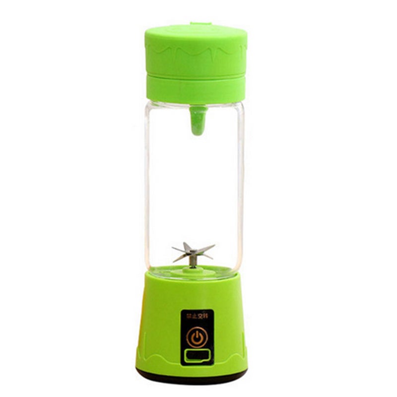 380ml USB Rechargeable Juicer With 6 Blade HL93-LU Green - Image 1