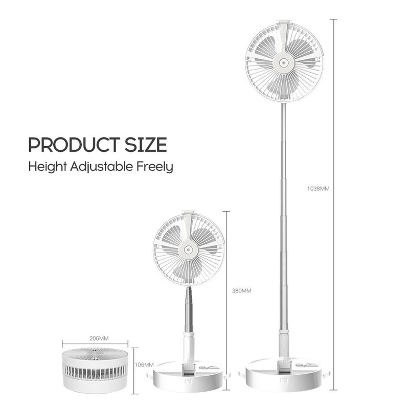 مروحة شحن USB قابلة للتعديل مع مصباح ووظيفة ترطيب HL145-LU أبيض - Image 2