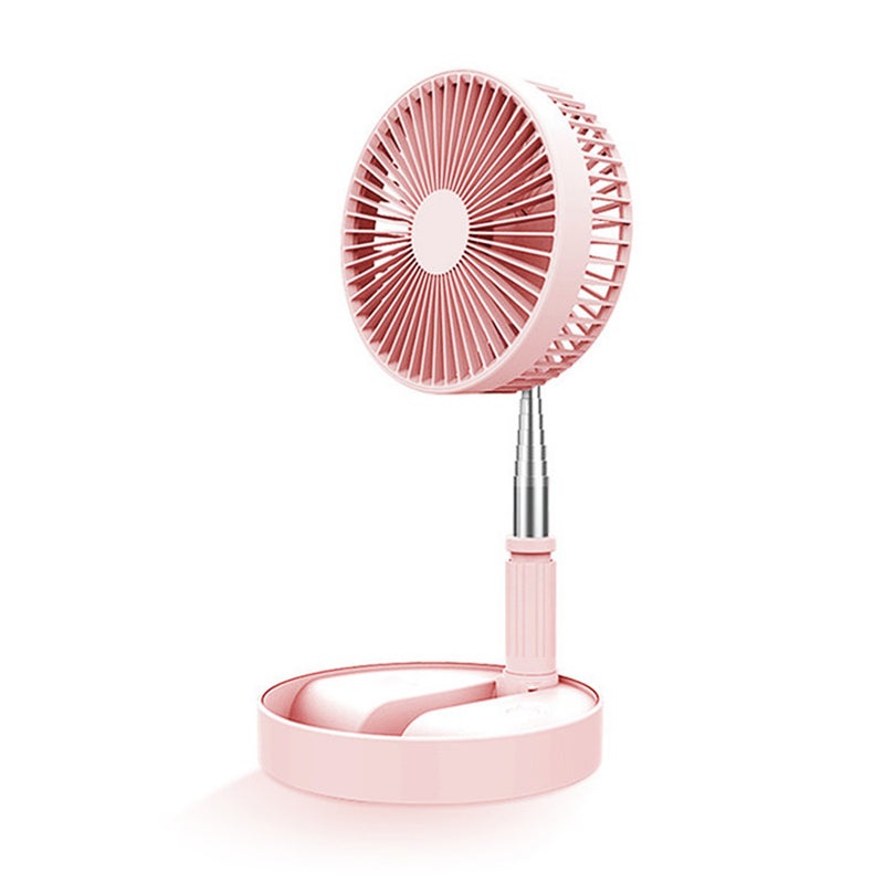 Generic Telescopic USB Floor/Desk Fan With Rechargeable Battery HL175-LU Pink  - Image 1