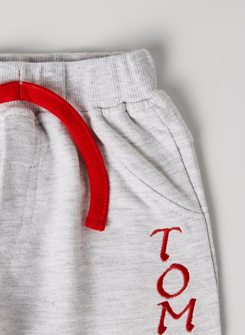 Moms Love - Tom And Jerry Regular Fit Joggers Acru Melange - Image 1