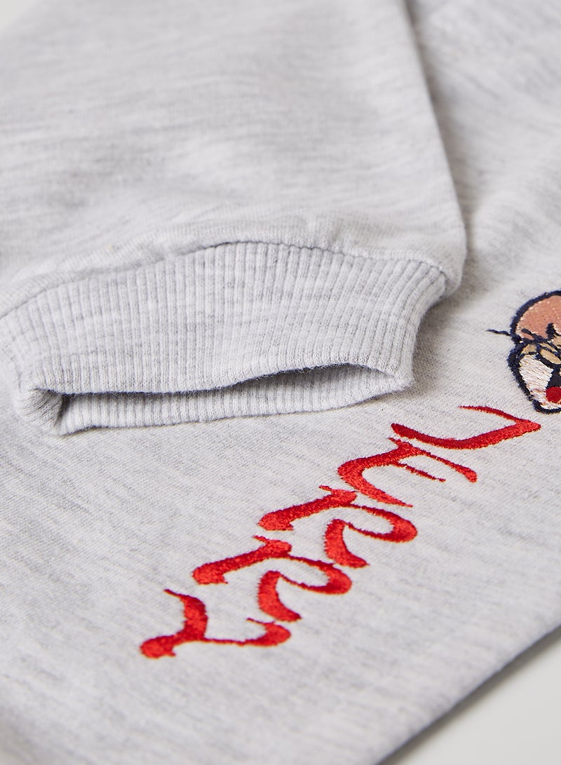Moms Love - Tom And Jerry Regular Fit Joggers Acru Melange - Image 1